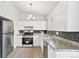 Modern kitchen features stainless steel appliances, light countertops and white cabinets at 3932 S Pagosa St, Aurora, CO 80013
