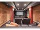 Finished basement with an entertainment system, large speakers and comfortable seating at 708 Teal Cir, Longmont, CO 80503