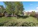 Lush backyard with healthy green grass and mature trees, providing a serene outdoor setting at 5485 S Jasper Ct, Centennial, CO 80015