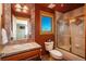 Bathroom with shower, toilet and a vanity at 3891 Windchant Cir, Castle Rock, CO 80104