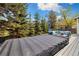 Backyard deck with a covered hot tub and a sofa, overlooking the surrounding trees at 4193 W 99Th Ct, Westminster, CO 80031