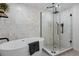 Modern bathroom with soaking tub and walk-in shower at 1260 Adams St, Denver, CO 80206