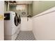 Functional laundry room with modern washer and dryer, stylish flooring, and neutral decor, simplifying chores at 4545 S Lipan Ct, Englewood, CO 80110
