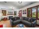 Bright living room with a fireplace, large windows, and comfortable sofa at 1278 Dexter St, Denver, CO 80220