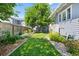 Lush backyard with a well-maintained lawn, mature landscaping, and a wood fence at 4429 Winona Ct, Denver, CO 80212