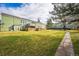 Well-maintained backyard with lush green grass and sidewalk at 956 S Peoria St, Aurora, CO 80012