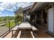 Outdoor deck provides views and features a picnic table with benches at 3021 N Lakeridge Trl, Boulder, CO 80302