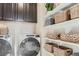 Convenient laundry room equipped with modern appliances and ample storage space at 14127 Deertrack Ln, Parker, CO 80134