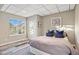 Comfortable bedroom featuring a large window, plush bedding, and modern decor at 22978 E Bailey Cir, Aurora, CO 80016