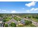 Expansive aerial shot of a neighborhood showcasing well-maintained homes, green spaces, and a scenic landscape at 16863 Trail View Cir, Parker, CO 80134