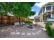Relaxing backyard featuring a stone firepit, seating and privacy fence at 16863 Trail View Cir, Parker, CO 80134