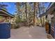 Tranquil backyard featuring a serene patio and wooded views at 26378 S End Rd, Kittredge, CO 80457