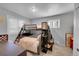 Neutral-toned bedroom featuring a bunk bed and natural light at 26378 S End Rd, Kittredge, CO 80457