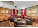Finished basement with a classic design, including wooden paneling and a wet bar at 9606 Whitecliff Pl, Highlands Ranch, CO 80129