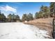 Expansive snow-covered horse property featuring several outbuildings and wooded perimeters at 20 W Ranch Trl, Morrison, CO 80465