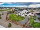 Aerial view of a fenced backyard with a large, well-maintained lawn at 16881 Roaming Elk Dr, Monument, CO 80132