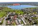 Aerial view of house in neighborhood near lake at 2616 Utica St, Denver, CO 80212
