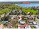 Aerial view of charming home next to Sloan's Lake with detached garage and laundry area at 2616 Utica St, Denver, CO 80212