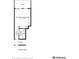 Floor plan featuring dimensions and layout of kitchen, living room, bathroom, and entry at 1495 Vrain St # 115, Denver, CO 80204