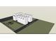 An architectural rendering of a proposed townhouse project, showing massing and scale at 1540 Zenobia St, Denver, CO 80204