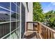 Small wooden deck with sliding glass door at 17987 E Colgate Pl, Aurora, CO 80013