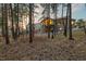 Woodland view of the rear exterior with a covered patio and stairs leading to the yard at 16113 Enchanted Peak Way, Monument, CO 80132