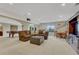 Large finished basement includes a pool table, sectional sofa, and dining area at 5424 Hacienda Pl, Parker, CO 80134