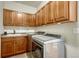 Well-equipped laundry room featuring modern appliances and ample storage space at 5424 Hacienda Pl, Parker, CO 80134