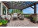 Inviting outdoor kitchen and dining area with a beautiful view at 5424 Hacienda Pl, Parker, CO 80134