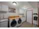 Bright laundry room features new washer and dryer with countertop and sink at 3980 S Dexter St, Cherry Hills Village, CO 80113