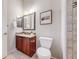 Bathroom featuring a toilet, vanity with mirror, and tiled shower at 3565 New Haven Cir, Castle Rock, CO 80109