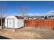 Backyard area features a storage shed at 17968 E Colgate Pl, Aurora, CO 80013