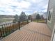 Spacious deck with view overlooking the greenbelt at 21580 Longs Peak Ln, Parker, CO 80138