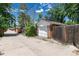 This detached garage is located near the alley with a well maintained door at 2635 Julian St, Denver, CO 80211