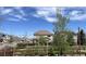 Professionally landscaped backyard with custom wood fence, string lights, and open sky at 13903 Hillsboro Dr, Parker, CO 80134