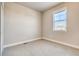 This cozy bedroom features neutral walls, carpet flooring, and a window for natural light at 274 Marlowe Dr, Erie, CO 80516
