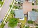 Overhead view of a beautifully landscaped home with a private backyard and patio at 18056 E 104Th Way, Commerce City, CO 80022