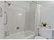 Cozy bathroom featuring a tiled shower-tub, modern fixtures, and neutral decor for a soothing ambiance at 9424 E Girard Ave, Denver, CO 80231