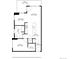 Detailed floor plan showcasing layout of a modern apartment with balcony, kitchen, and bedroom at 2518 16Th St, Denver, CO 80211