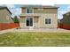 This home features a partially xeriscaped backyard with a sliding door entrance to the home at 2682 E 161St Pl, Thornton, CO 80602