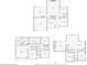 Floor plan showing the layout of the main floor, upper level, and basement at 1120 N Calhan Ave, Castle Rock, CO 80104
