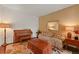 Comfortable living room featuring plush carpet, accent wall, and natural light at 1120 N Calhan Ave, Castle Rock, CO 80104