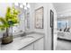 Modern bathroom with a vanity and shower at 22022 E 38Th Pl, Aurora, CO 80019