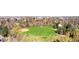 Wide aerial view showcasing the observatory in a lush park setting with a baseball field and neighborhood surroundings at 2235 S Fillmore St, Denver, CO 80210