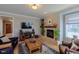 Comfortable living room with a fireplace, hardwood floors, and a TV entertainment area at 4921 Fountain St, Boulder, CO 80304