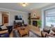 Cozy living room features a fireplace, modern decor, and hardwood flooring at 4921 Fountain St, Boulder, CO 80304