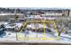 Aerial view showing a house and lot in a residential neighborhood at 1435 Quebec St, Denver, CO 80220