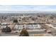 Aerial view of the neighborhood showcases townhomes and easy access to schools and retail at 2027 Terry St # 1, Longmont, CO 80501