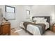 Cozy bedroom with neutral tones, plush bedding, and natural light from two windows at 21 Washington Ave, Golden, CO 80403
