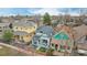 Aerial view of home, nestled between neighboring properties in a residential area at 3050 N Marion St, Denver, CO 80205